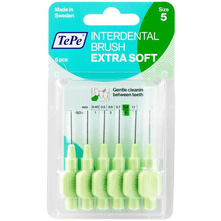 TePe Periuțe interdentare extra moi verde deschis 0,8 mm 6 buc