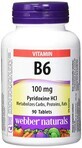 Webber Naturals Vitamina B6 (piridoxină) 100 mg, 90 comprimate