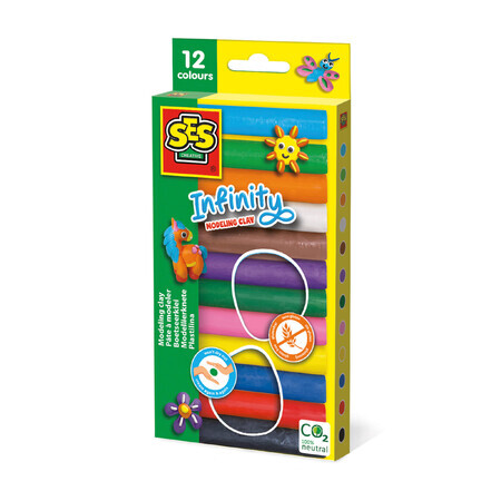 Set Plastilina Infinit, +3 ani, 12 culori, SES Creative