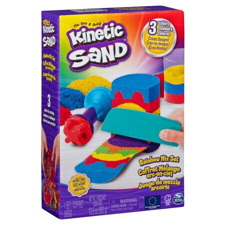 Kinetic Sand Play Set Rainbow Tools mit Zubehör, + 3 Jahre, Kinetic Sand