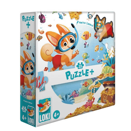 Puzzle Plus: Loki goes snorkeling, 4 ani+, 35 piese, Loki