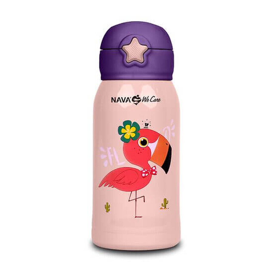 Insulating bottle We Care, Pink with Flamingo, 500 ml, Nava