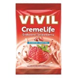 Bomboane fără zahăr cu căpșuni Creme Life, 110 g, Vivil