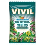 Bomboane fără zahăr cu eucalipt și mentol, 60 g, Vivil