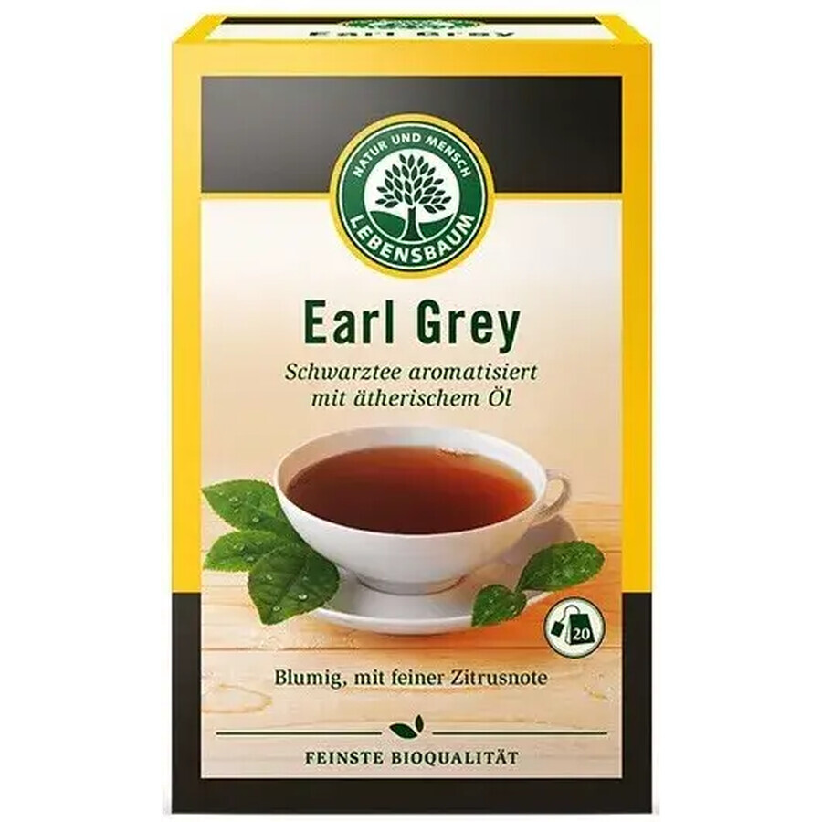 Ceai verde bio, Earl Grey, 20 plicuri, Lebensbaum