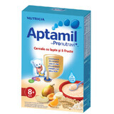 Cereale cu lapte și 5 fructe Aptamil cu Pronutravi+, +8 luni, 225 g, Nutricia
