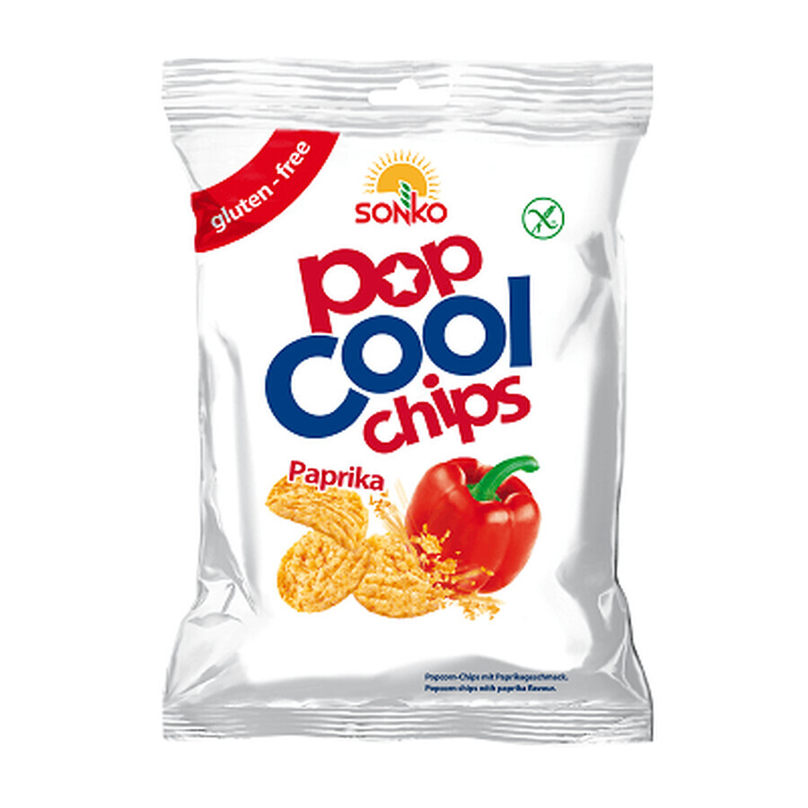 Chips din porumb, cu paprica, fără gluten, 60g, PopCool