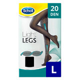 Ciorapi compresivi, Light Legs, 20 DEN Black, mărime L, Sholl