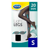 Ciorapi compresivi, Light Legs, 20 DEN Black, Mărime S, Scholl