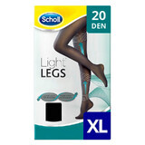 Ciorapi compresivi, Light Legs, 20 DEN Black, mărime XL, Scholl