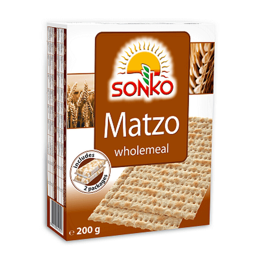 Crackers, Matzo integral, fără drojdie, 200 g, Sonko