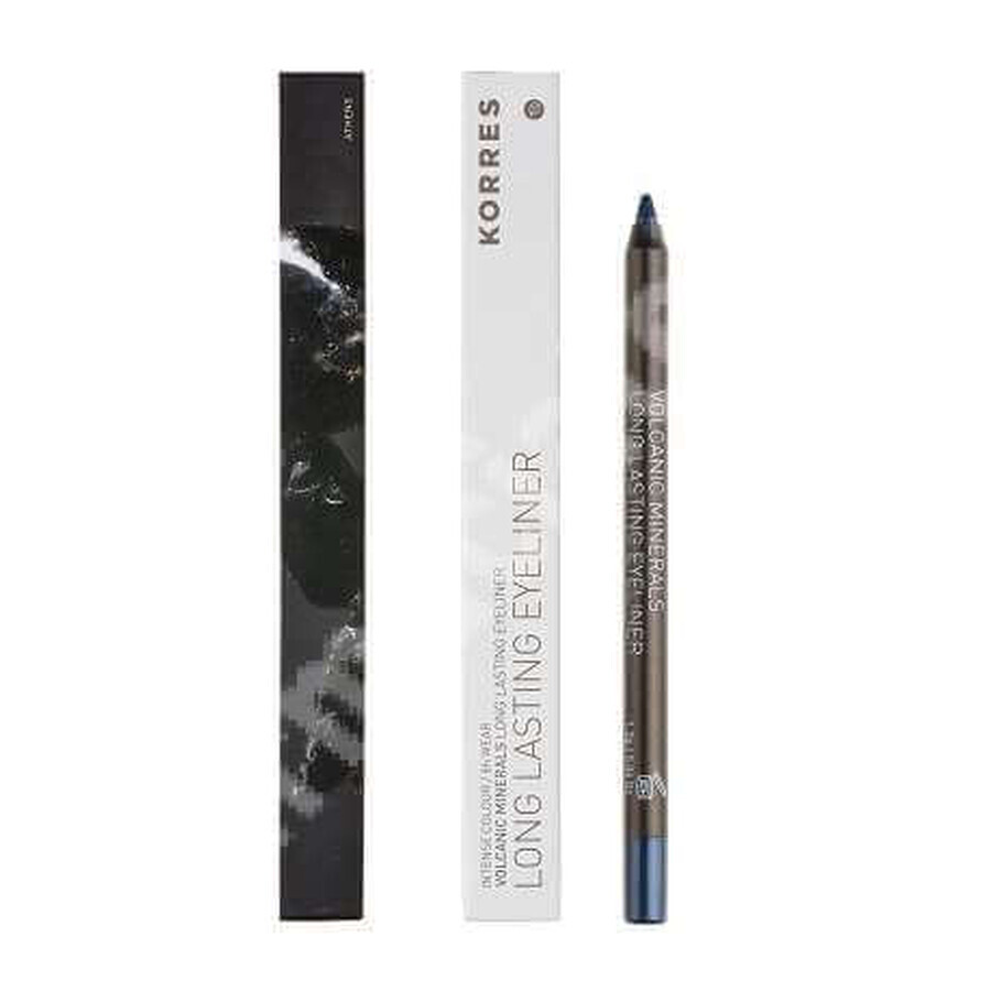 Creion pentru ochi cu grad mare de remanenta, cu minerale vulcanice, nuanta 08 Blue, 1.2 g, Korres