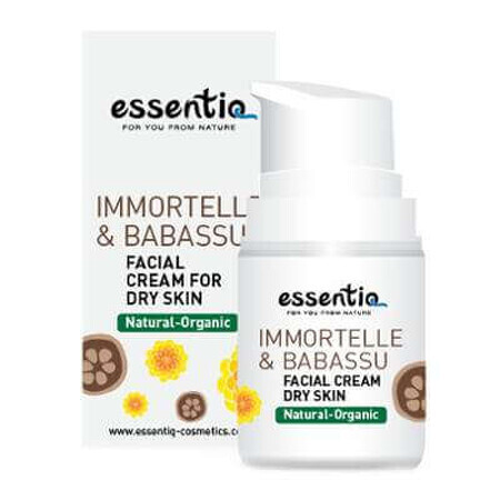 Cremă de față cu Imortela și Babassu piele uscată, 50 ml, Essentiq