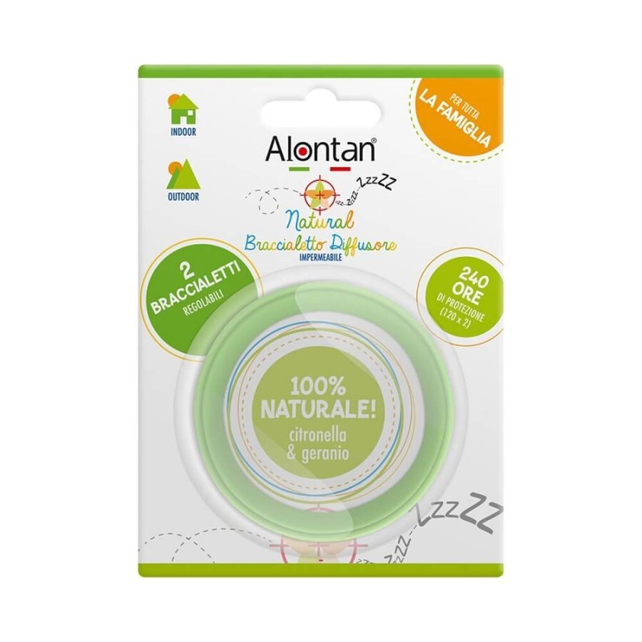 Bratara reglabila anti-insecte, Alontan Natural, 2 bucati, Pietrasanta Pharma