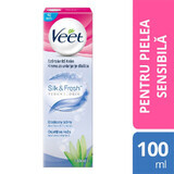 Cremă depilatoare, Silk and Fresh pentru piele sensibilă, cu Aloe Vera, 100 ml, Veet