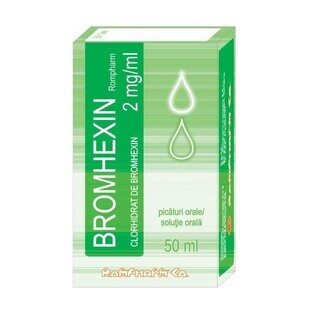 Bromhexin 0,2%, solutie, 50 ml, Rompharm