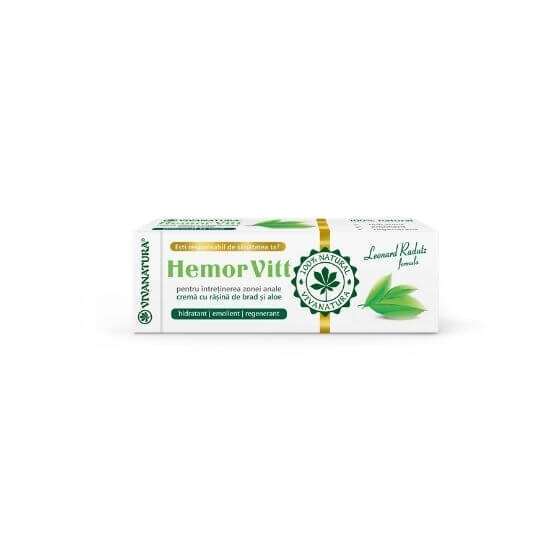 Crema pentru intretinerea zonei anale, 50 ml, Hemorvit, Vivanatura Vitamine si suplimente