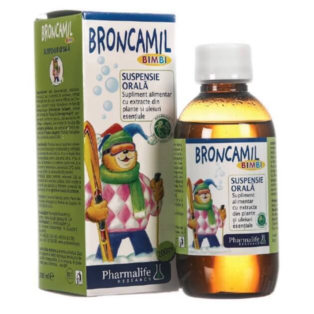 Broncamil Bimbi suspensie orală cu extracte din plante și uleiuri esențiale, 200 ml, Pharmalife Vitamine si suplimente