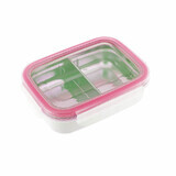 Cutie compartimentată termoizolantă din oțel inoxidabil Bento, cu capac Pink, KS BT2 02, Innobaby