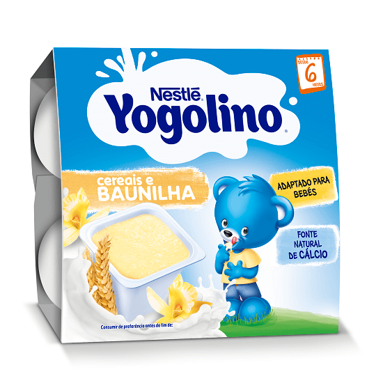 Desert Gris cu lapte si vanilie Yogolino, +6 luni, 4x 100g, Nestle Mama si copilul