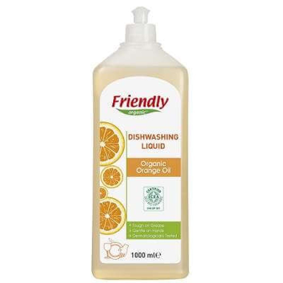 Detergent de vase cu portocale, 1000 ml, Friendly Organic