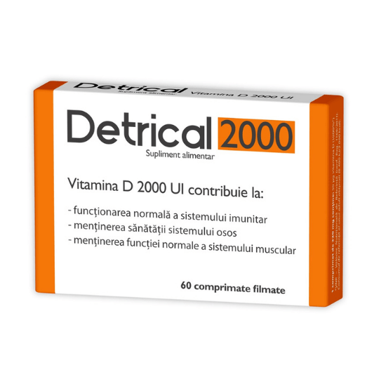 Detrical Vitamina D 2000UI, 60 comprimate, Zdrovit Vitamine si suplimente