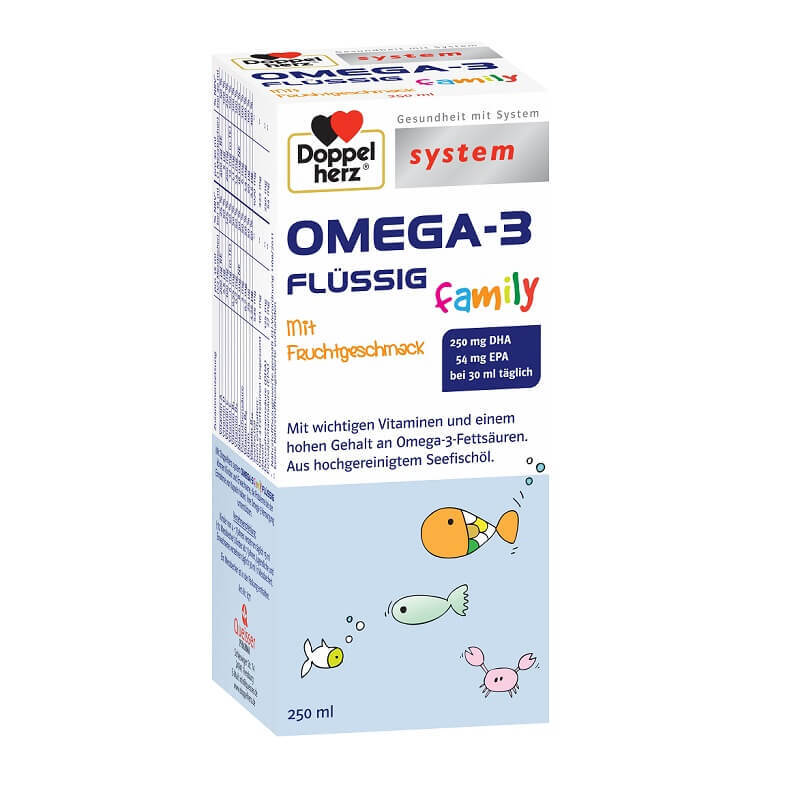 Doppelherz System Omega-3 Family Sirop, 250ml, Queisser Pharma Vitamine si suplimente