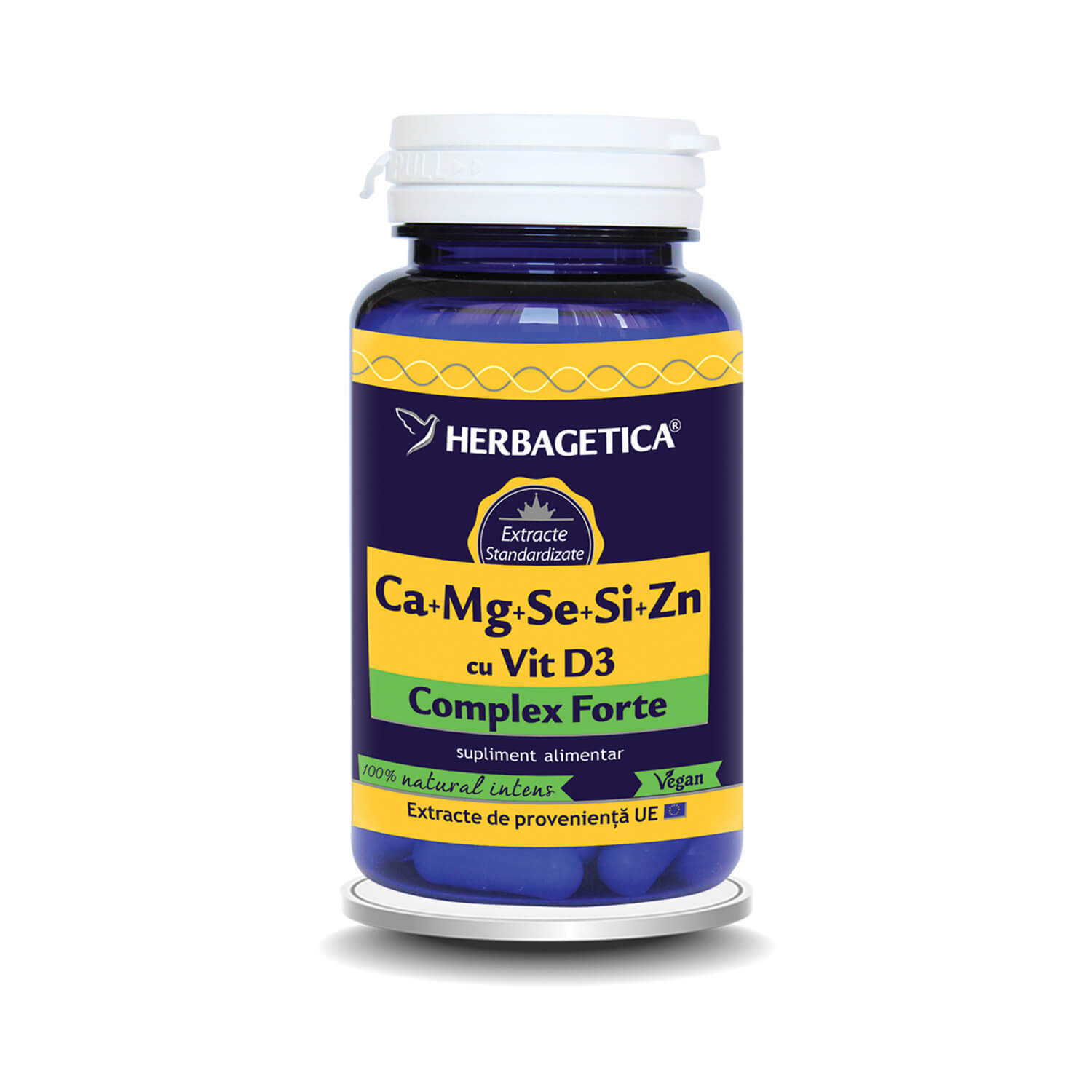 Ca+Mg+Se+Si+Zn Organice cu Vitamina D3, 60 capsule, Herbagetica Vitamine si suplimente