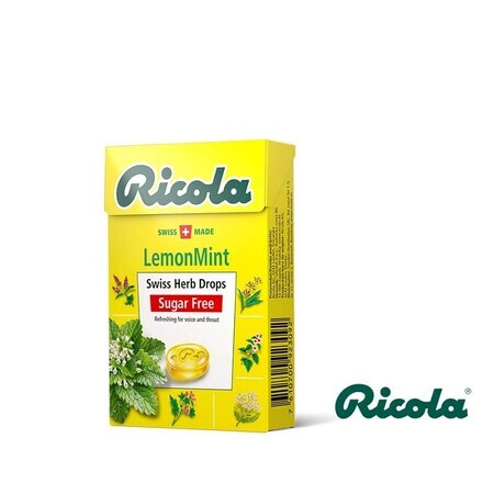Dropsuri din plante cu gust de Lemon Mint, 40gr, Ricola