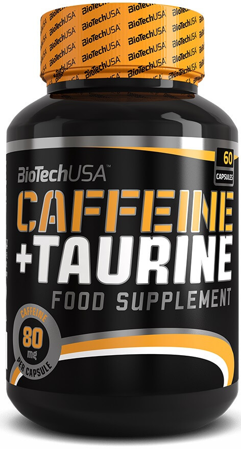Caffeine + Taurine 80 mg, 60 capsule, Biotech USA Vitamine si suplimente