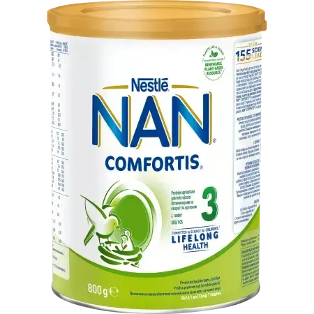 Formula de lapte de continuare Nan 3 Comfortis, 1-2 ani, 800 g, Nestle