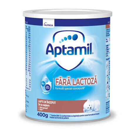 Formula de lapte de inceput Fara Lactoza, 400 g, Aptamil