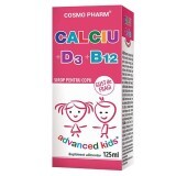 Calciu + D3 + B12 Advanced Kids Sirop, 125 ml, Cosmopharm