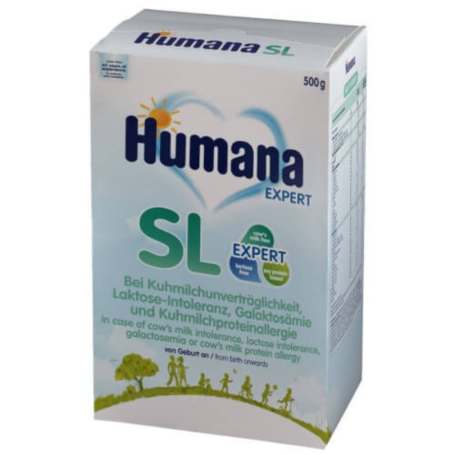 Formulă specială de lapte pe bază de soia SL, +0 luni, 500 g, Humana