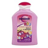 Gel de duș și șampon pentru copii cu aromă de zmeură, 200 ml, Sanosan