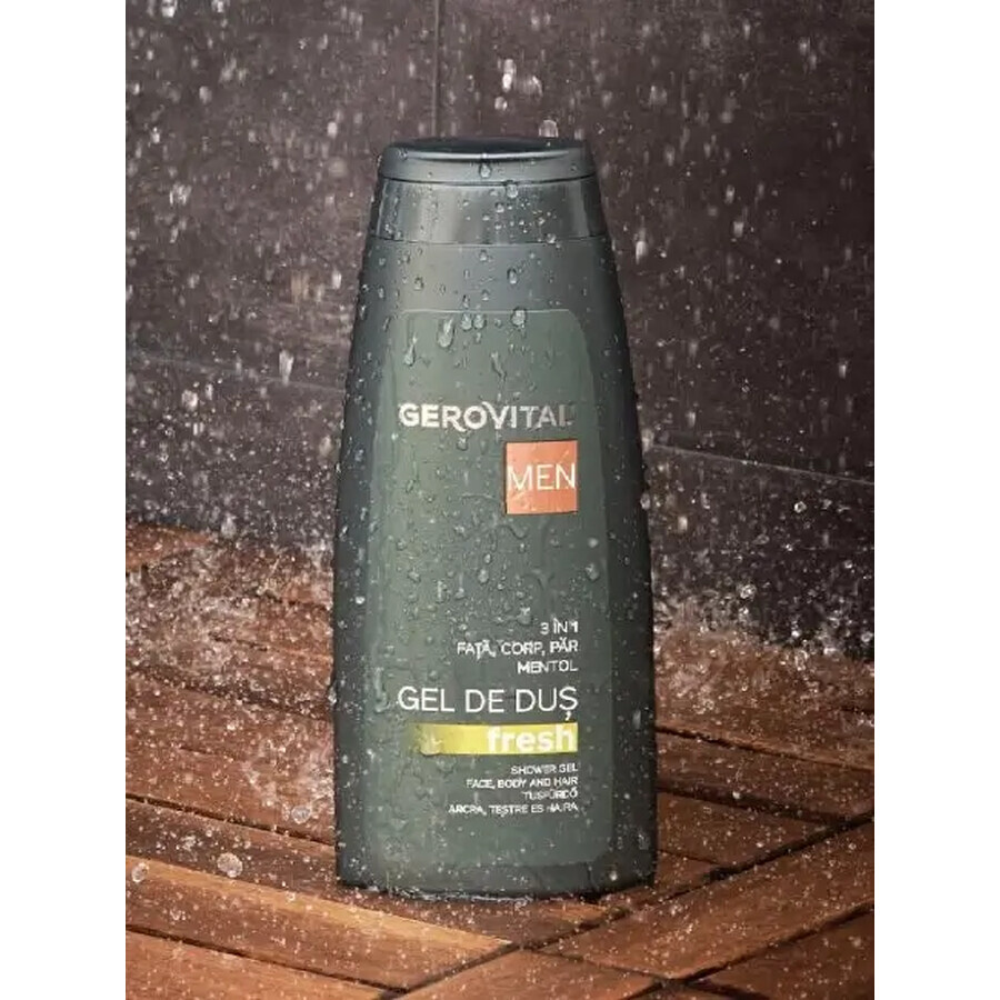 Gel de Ducha Fresco 3 en 1, 400ml, Gerovital Men