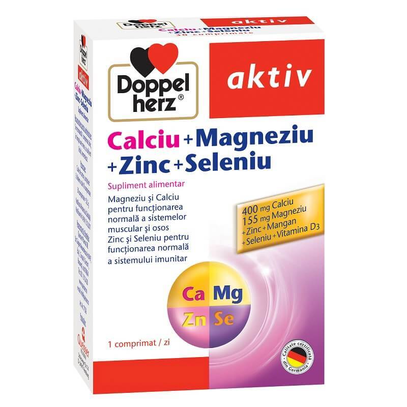 Calciu Magneziu Zinc Seleniu, 30 comprimate, Doppelherz Vitamine si suplimente