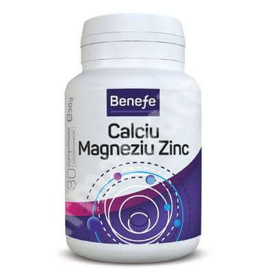 Calciu, Magneziu si Zinc, 30 comprimate, Benefe