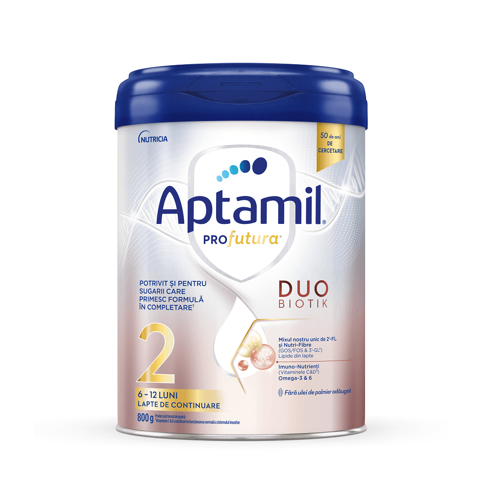 lapte praf aptamil 0 6 luni Lapte praf ProFutura 2 Duo Biotik, 6 - 12 luni, 800 g, Aptamil