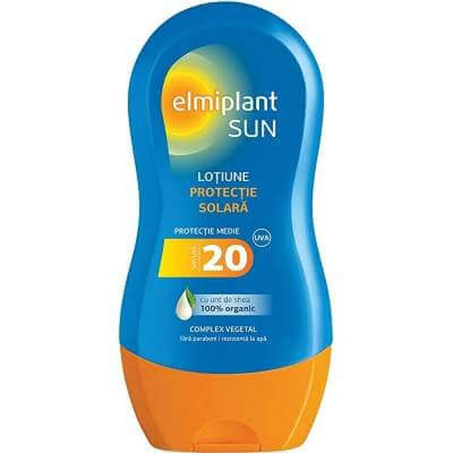 Loțiune protecție solară cu unt de Shea Organic SPF 20 Sun, 200 ml, Elmiplant