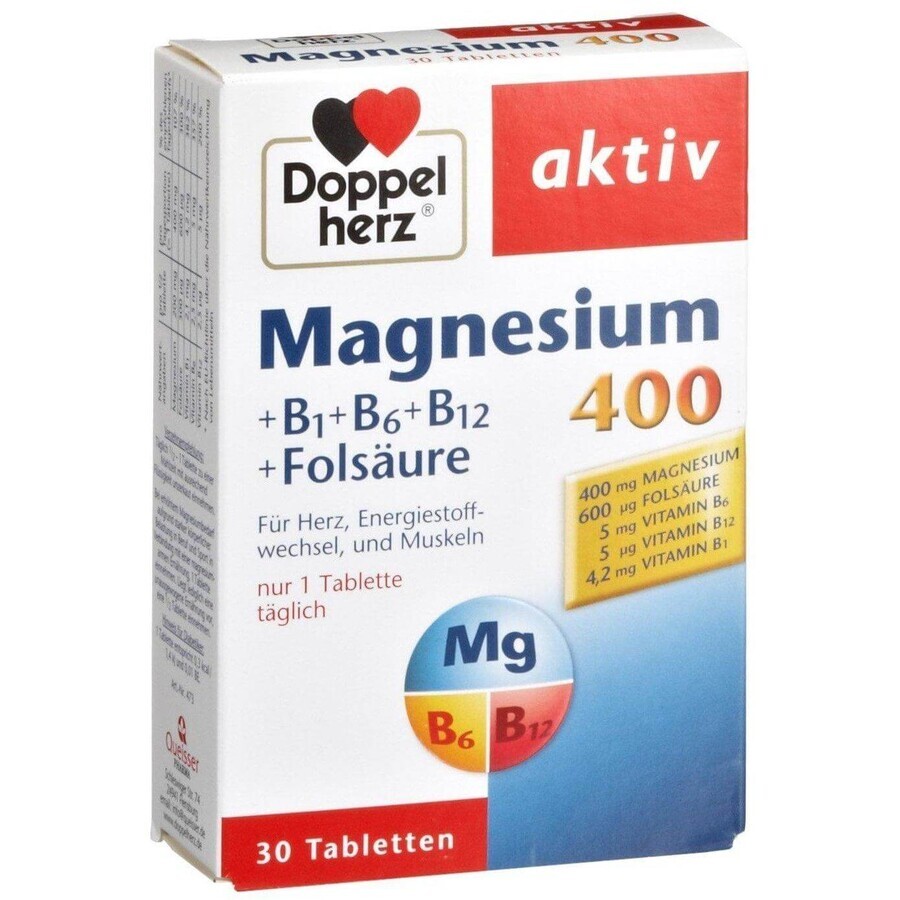 Magnesium 400 Doppelherz + Acid folic + Vitamina B6, 30 tablete, Queisser Pharma recenzii