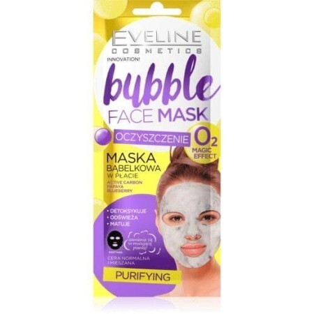 Masca de fata purificatoare Bubble, 1 buc, Eveline