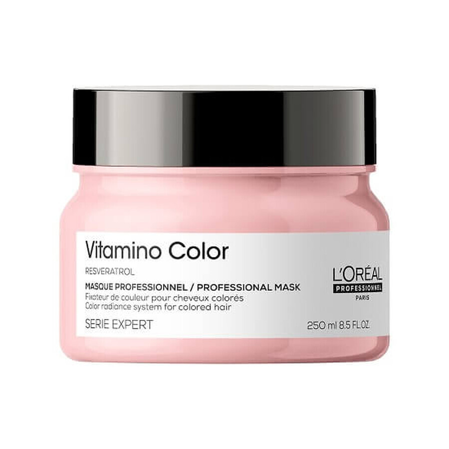 Masca de par pentru fixatoara culorii, Series expert Vitamino Color Resveratrol, 250 ml, L'oreal Professionnel