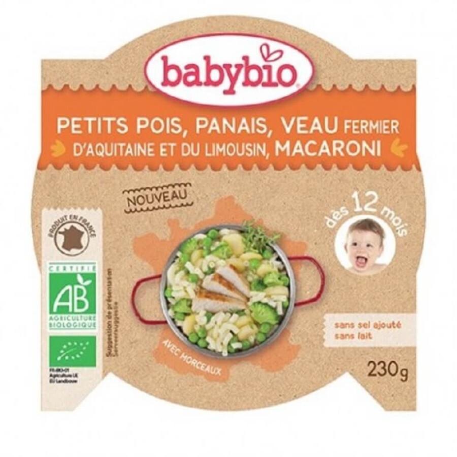 Meniu mare pastarnac vitel si paste, 230 G, Babybio