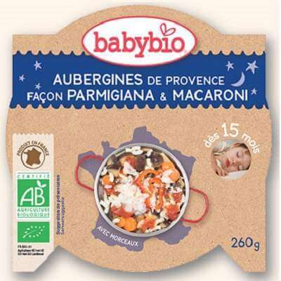 zacusca de vinete cu ciuperci si morcovi Meniu Vinete cu Parmezan si Macaroane,+15 luni, 260g, BabyBio