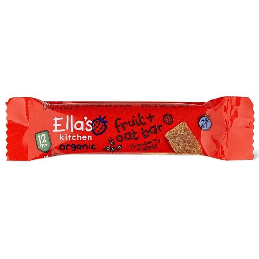 Mini batoane naturale eco cu ovăz, căpșuni și măr, 25 gr, Ella's Kitchen