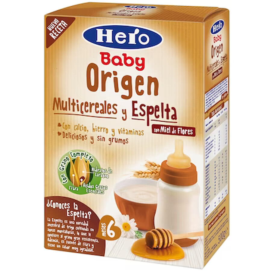 Multicereale integrale cu alac si miere florala, 500 g, Hero Baby