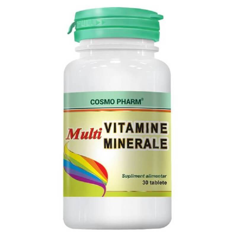Multiminerale Multivitamine, 30 tablete, Cosmopharm Vitamine si suplimente