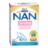 Nan Sensitive, Formulă lapte praf parțial delactozat, +0 luni, 500 g, Nestle