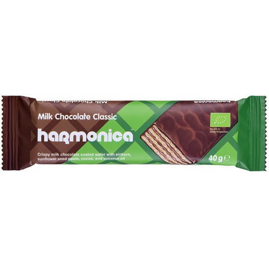 ciocolata de casa in foi de napolitana Napolitana classic Bio invelita in ciocolata, 40 gr, Harmonica